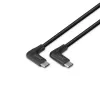 Lindy 1m USB 3.2 Right-Angled USB-C to Right-Angled USB-C Cable, 10Gbps