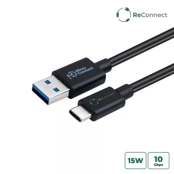 Microconnect ECO-USB3.2CA1 USB cable USB 3.2 Gen 2 (3.1 Gen 2) 1 m USB A USB C Black