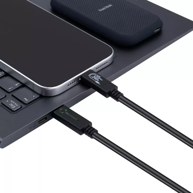 Microconnect ECO-USB3.2CC2 USB cable USB 3.2 Gen 2x2 2 m USB C Black