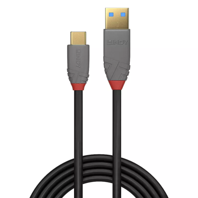 Lindy 3m USB 3.2 Type A to C Cable 5A PD Black