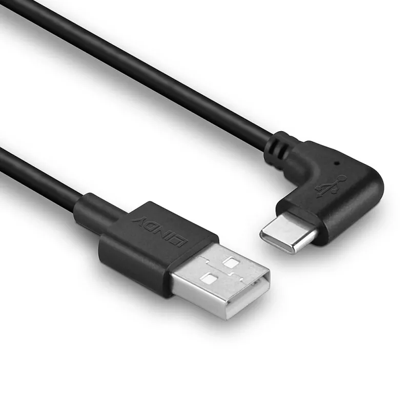 USB cable Lindy 32000 — USB 2.0, USB-A to USB-C, 0.5 m, black