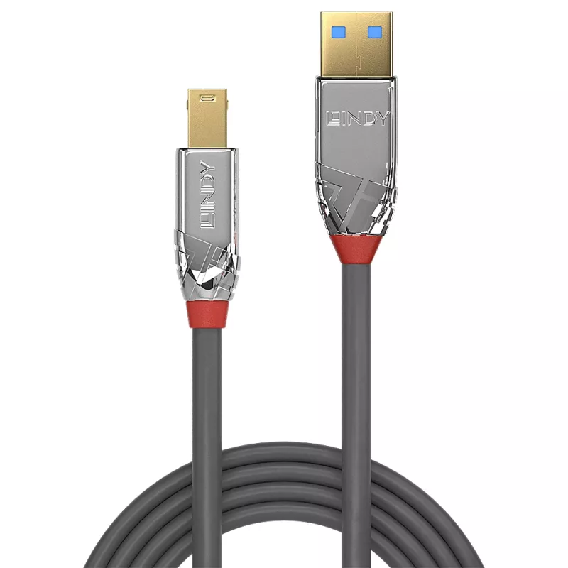 USB Cable Lindy 3m USB 3.2 Type A to B Cable 5Gbps Cromo Line