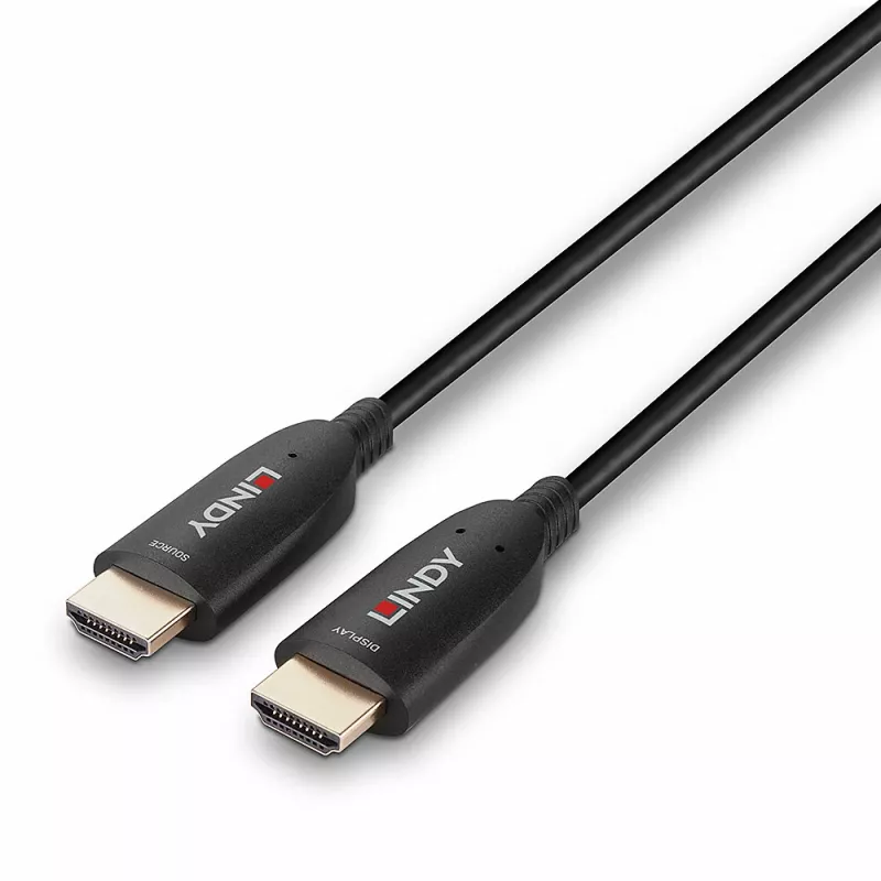 Lindy 100m Fibre Optic Hybrid HDMI 8K60 Cable 48 Gbit/s Black