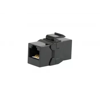 Keystone inline coupler EQUIP Cat.6A unshielded, RJ-45, flat construction, black, 8 pcs