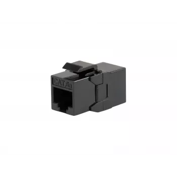 Keystone inline coupler EQUIP Cat.6A unshielded, RJ-45, flat construction, black, 8 pcs