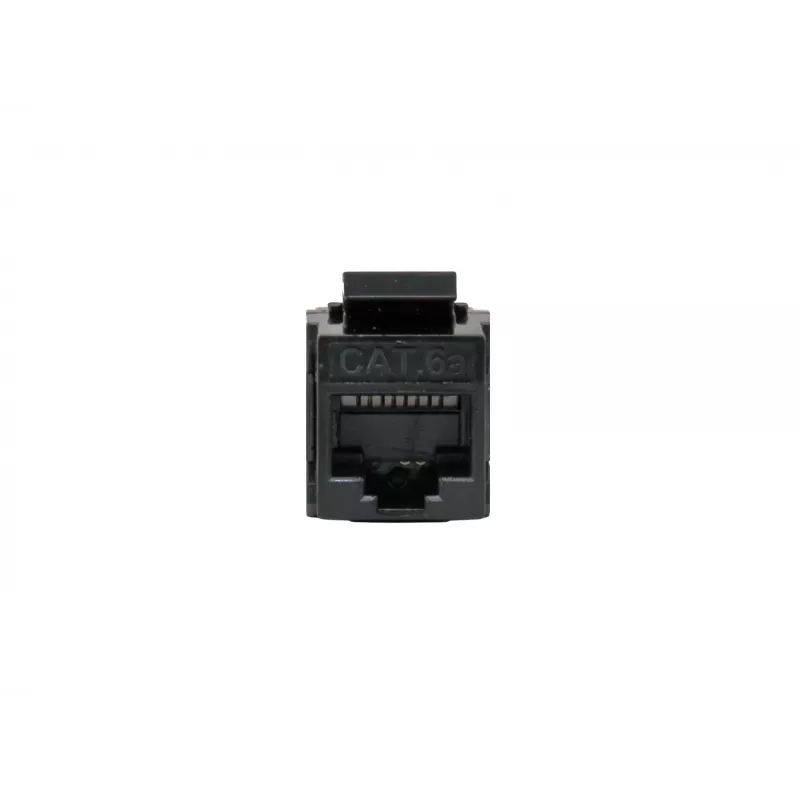 Keystone inline coupler EQUIP Cat.6A unshielded, RJ-45, flat construction, black, 8 pcs