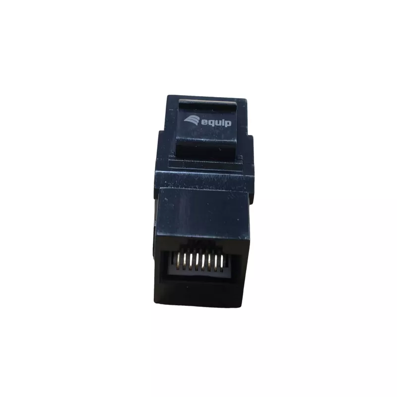 Keystone inline coupler EQUIP Cat.6A unshielded, RJ-45, flat construction, black, 8 pcs
