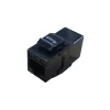 Keystone inline coupler EQUIP Cat.6A unshielded, RJ-45, flat construction, black, 8 pcs
