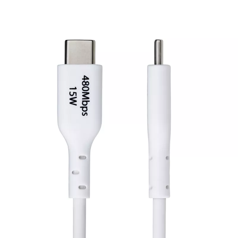 StarTech.com 3ft (1m) USB-A to USB-C Charging Cable, Charge & Sync, 3A, USB 2.0, TPE Jacket - White USB Charging Cord