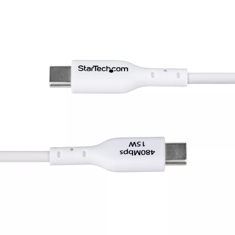 StarTech.com 3ft (1m) USB-A to USB-C Charging Cable, Charge & Sync, 3A, USB 2.0, TPE Jacket - White USB Charging Cord