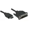 Manhattan HDMI to DVI-D 24+1 Cable, 1m, Male to Male, Black, Dual Link, Compatible with DVD-D, Lifetime Warranty, Equivalent to HDDVIMM1M