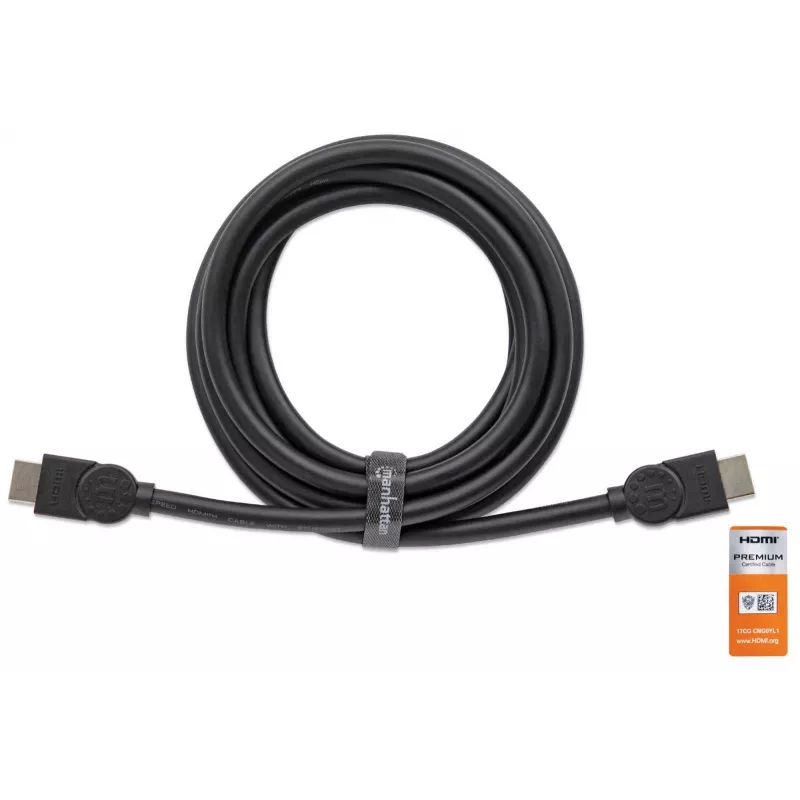 HDMI Cable with Ethernet Manhattan HDMM1MP 1m Male to Male Black