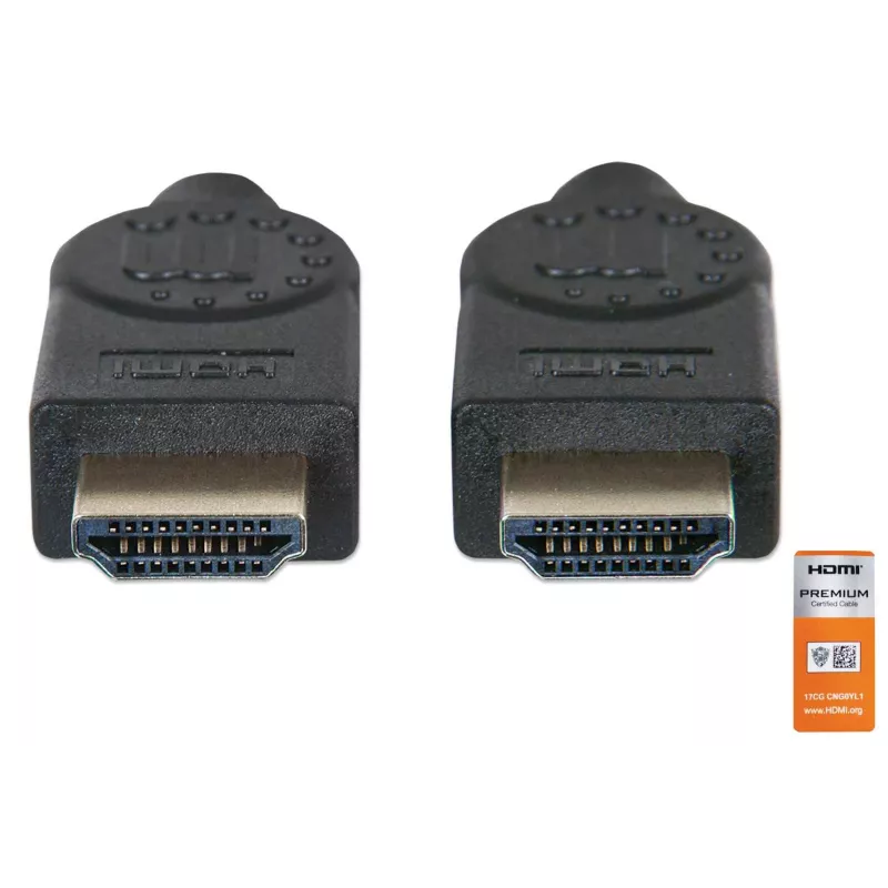 HDMI Cable with Ethernet Manhattan HDMM1MP 1m Male to Male Black