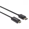 Manhattan DisplayPort 1.1 to HDMI Cable, 1080p@60Hz, 1m, Male to Male, DP With Latch, Black, Not Bi-Directional, Three Year Warranty