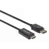 Manhattan DisplayPort 1.1 to HDMI Cable, 1080p@60Hz, 1.8m, Male to Male, DP With Latch, Black, Not Bi-Directional, Three Year Warranty