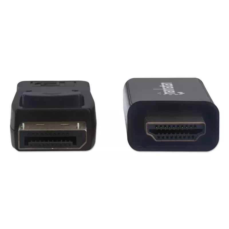 Manhattan DisplayPort 1.1 to HDMI Cable, 1080p@60Hz, 1.8m, Male to Male, DP With Latch, Black, Not Bi-Directional, Three Year Warranty