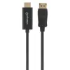 Manhattan DisplayPort 1.1 to HDMI Cable, 1080p@60Hz, 1.8m, Male to Male, DP With Latch, Black, Not Bi-Directional, Three Year Warranty