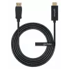 Manhattan DisplayPort 1.1 to HDMI Cable, 1080p@60Hz, 1.8m, Male to Male, DP With Latch, Black, Not Bi-Directional, Three Year Warranty