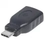 Manhattan USB-C to USB-A Adapter, Male to Female, 5 Gbps (USB 3.2 Gen1 aka USB 3.0), SuperSpeed USB, Black, Lifetime Warranty, Equivalent to USB31CAADG