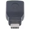 Manhattan USB-C to USB-A Adapter, Male to Female, 5 Gbps (USB 3.2 Gen1 aka USB 3.0), SuperSpeed USB, Black, Lifetime Warranty, Equivalent to USB31CAADG