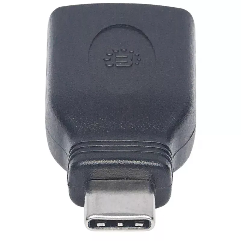 Manhattan USB-C to USB-A Adapter, Male to Female, 5 Gbps (USB 3.2 Gen1 aka USB 3.0), SuperSpeed USB, Black, Lifetime Warranty, Equivalent to USB31CAADG