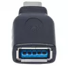 Manhattan USB-C to USB-A Adapter, Male to Female, 5 Gbps (USB 3.2 Gen1 aka USB 3.0), SuperSpeed USB, Black, Lifetime Warranty, Equivalent to USB31CAADG