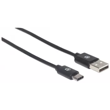 Manhattan USB-C to USB-A Cable, 3m, Male to Male, 480 Mbps (USB 2.0), Hi-Speed USB, Black, Lifetime Warranty