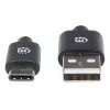 Manhattan USB-C to USB-A Cable, 3m, Male to Male, 480 Mbps (USB 2.0), Hi-Speed USB, Black, Lifetime Warranty
