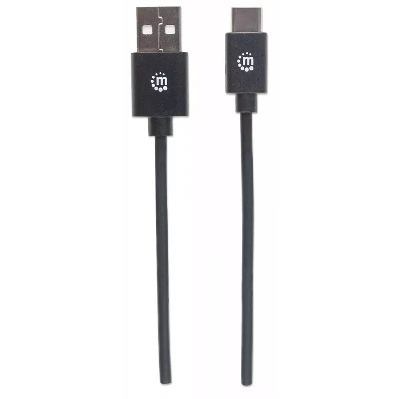 Manhattan USB-C to USB-A Cable, 3m, Male to Male, 480 Mbps (USB 2.0), Hi-Speed USB, Black, Lifetime Warranty