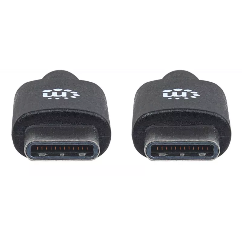 Manhattan USB-C to USB-C Cable, 2m, Male to Male, Black, 480 Mbps (USB 2.0), 3A, Hi-Speed USB, Lifetime Warranty, Equivalent to USB2CC2M