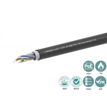Networking Cable Lanview LVN-CAT6PE-2FUTP RJ45 CAT6 305M Black