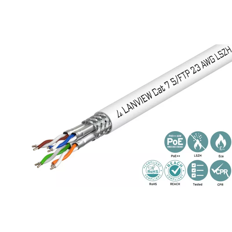 Lanview LVN122506 networking cable White 500 m Cat7 SF/UTP (S-FTP)