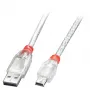 Lindy 3m USB 2.0 Cable - Type A to Mini-B, Transparent