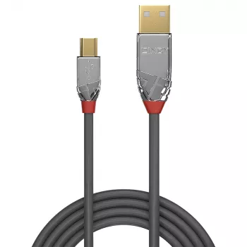 Lindy 5m USB 2.0 Type A to Mini-B Cable, Cromo Line