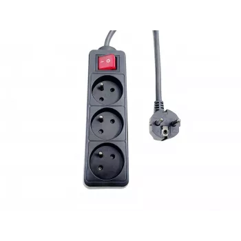 Microconnect MC-PSOO030150FRB power extension 1.5 m 3 AC outlet(s) Indoor Black