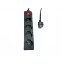 Power strip MicroConnect MC-PSOO040150FRB 4-way with individual on/off switches