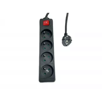 Power strip MicroConnect MC-PSOO040500FRB 4-way with individual on/off switches