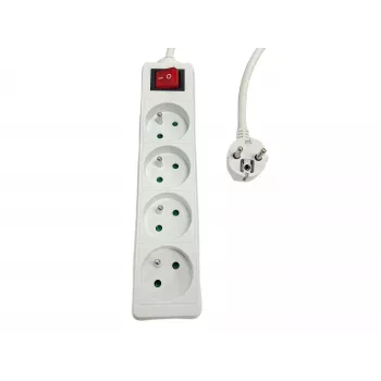 Power strip MicroConnect MC-PSOO040500FRW — 4-way with individual On/Off switches