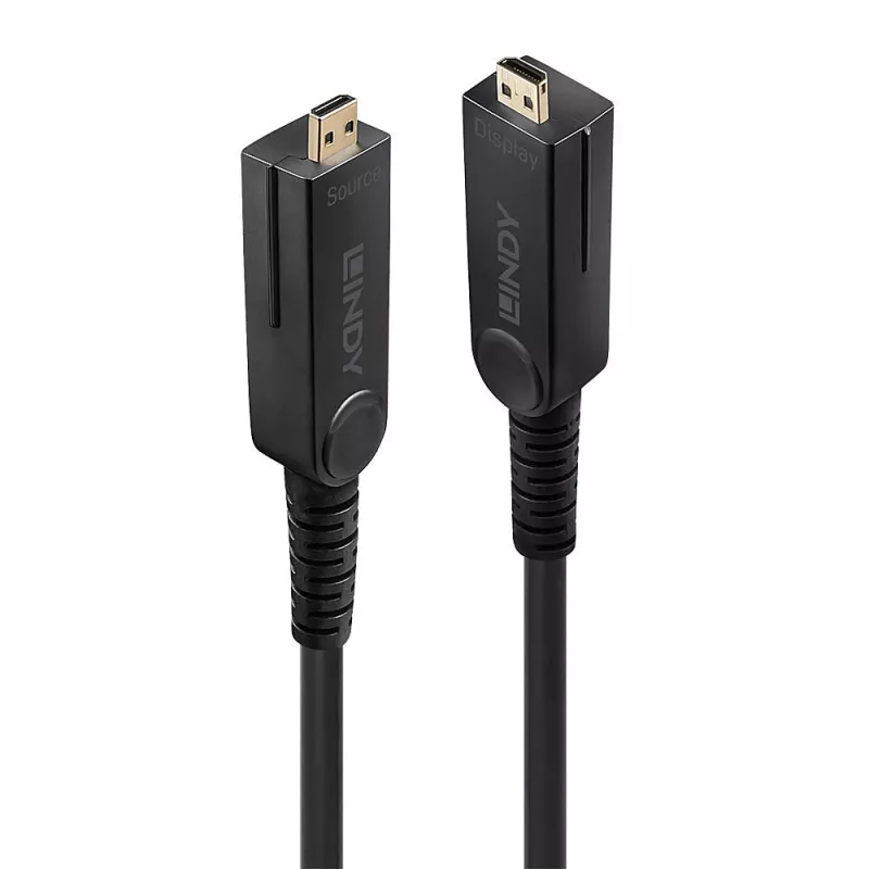 Lindy 70m Fibre Optic Hybrid Micro-HDMI 18G Cable with Detachable HDMI and DVI Connectors