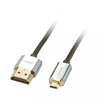 Lindy 0.5m CROMO Slim High Speed HDMI to Micro HDMI Cable with Ethernet