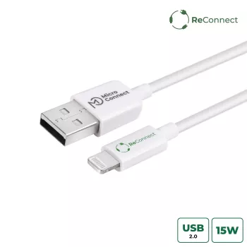 Lightning Cable MicroConnect ECO-LIGHTNING1 1m White USB A
