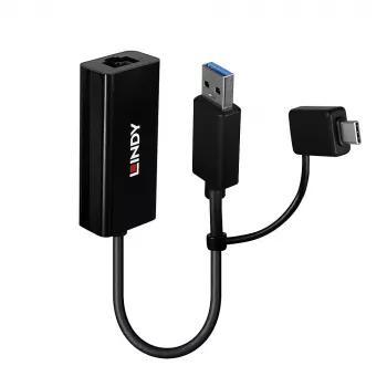 Lindy USB 3.2 Gen 1 Gigabit Ethernet Converter Wired USB Ethernet 5000 Mbit/s Black