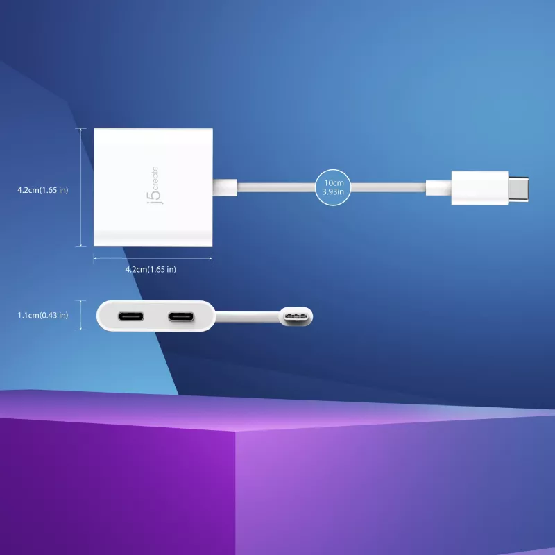 USB-C to Dual USB-C Adapter j5create JCA164-N 3840x2160 240Hz