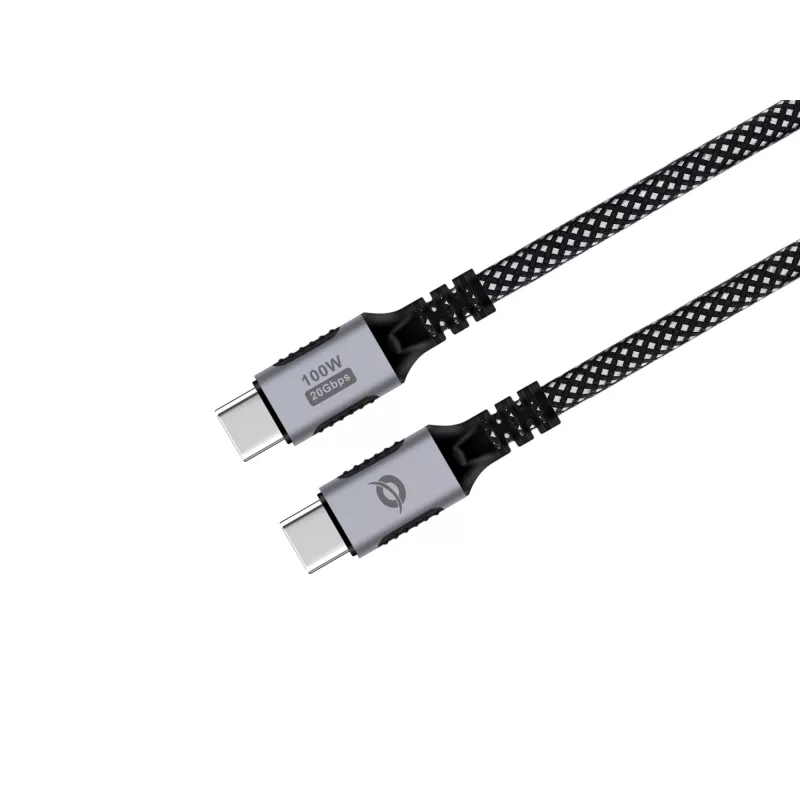 CONCEPTRONIC USB-C to USB-C Cable ETTA07B12 — USB 3.2 Gen 2x2, 1.2 m, 20 Gbps, PD 3.0 100W (20V/5A), 4K60Hz, Black, E‑Mark
