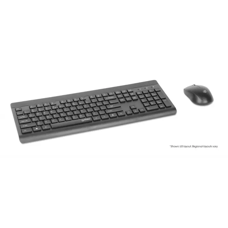 Keyboard Manhattan 180771 Wireless QWERTY Black Mouse Included
