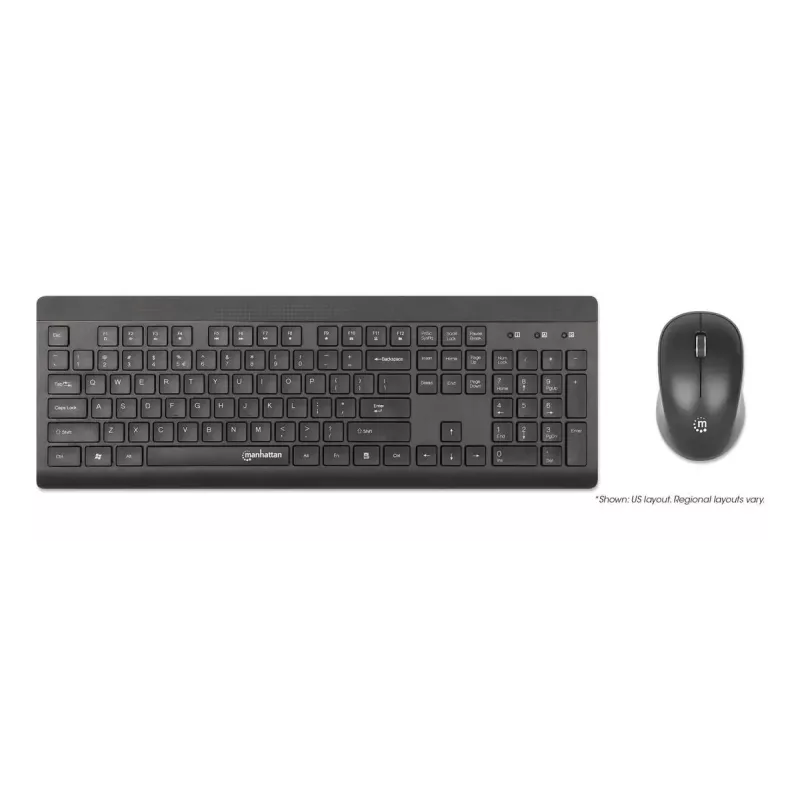 Keyboard Manhattan 180771 Wireless QWERTY Black Mouse Included