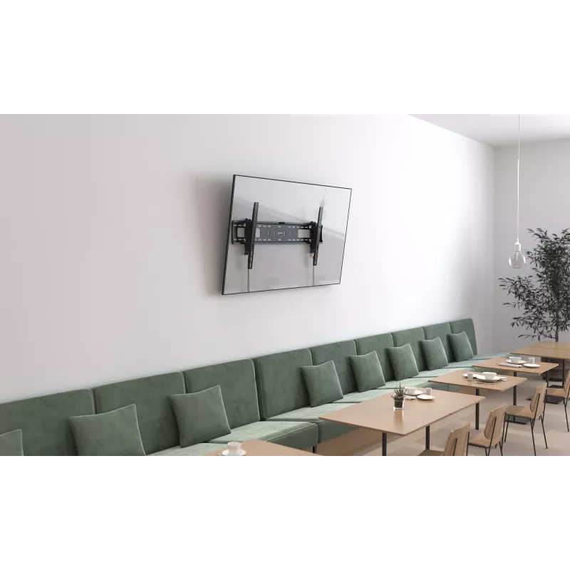 Manhattan TV & Monitor Mount Anti Theft Wall Tilt 43-100 Black VESA 200x200 to 800x400mm Max 75kg