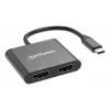 Multiport Adapter Manhattan 154321 USB Type-C to 2 HDMI USB-A Power Delivery 100W