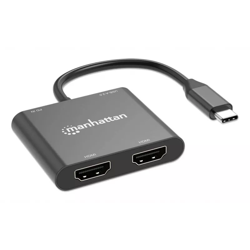 Multiport Adapter Manhattan 154321 USB Type-C to 2 HDMI USB-A Power Delivery 100W