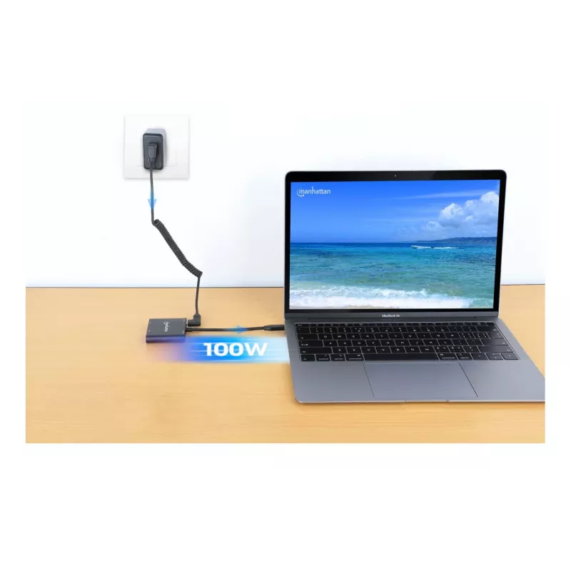 Multiport Adapter Manhattan 154321 USB Type-C to 2 HDMI USB-A Power Delivery 100W
